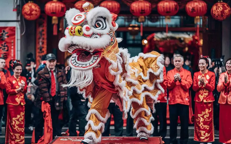 Lion Dance Parade, Chinese New Year Parade, December 2024, UK