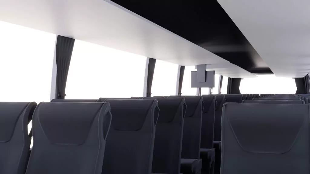 Modern airport coach with comfortable seating and luggage space in Birmingham.